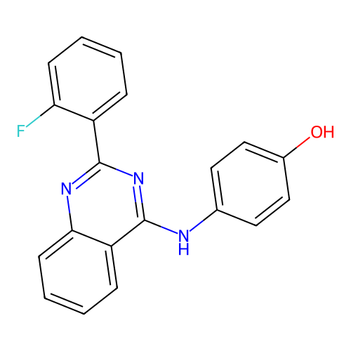 4-[[2-(2-Fluorophenyl)quinazolin-4-yl]amino]phenol structure