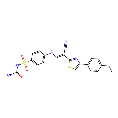 [4-[[(E)-2-cyano-2-[4-(4-ethylphenyl)-1,3-thiazol-2-yl]ethenyl]amino]phenyl]sulfonylurea structure