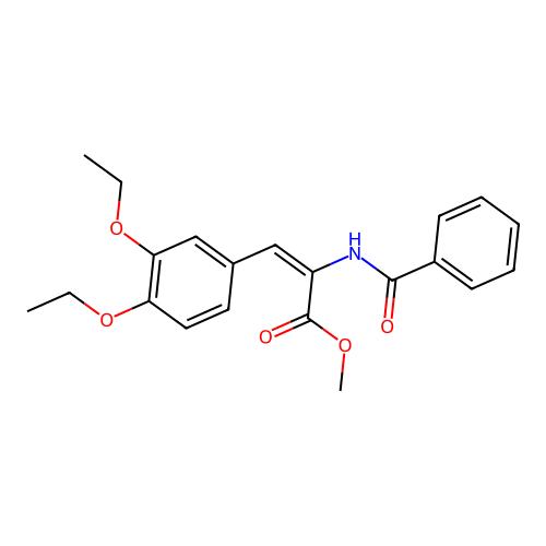 methyl (2E)-3-(3,4-diethoxyphenyl)-2-[(phenylcarbonyl)amino]prop-2-enoate structure