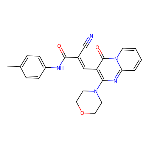 (E)-2-cyano-3-(2-morpholino-4-oxo-4H-pyrido[1,2-a]pyrimidin-3-yl)-N-(p-tolyl)acrylamide structure