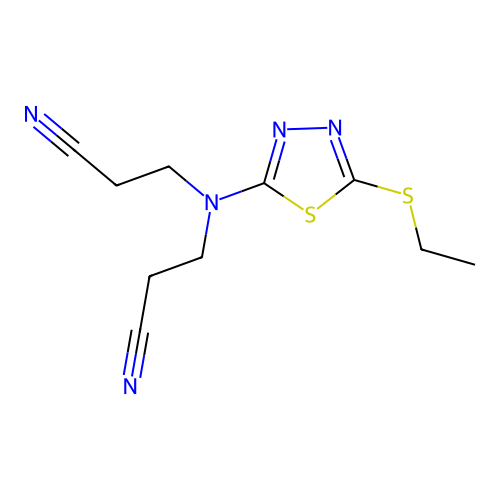 3,3'-((5-(Ethylthio)-1,3,4-thiadiazol-2-yl)azanediyl)dipropanenitrile structure
