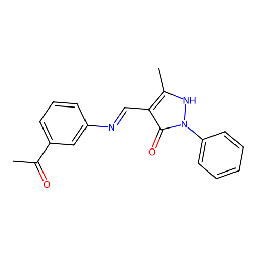 (Z)-4-(((3-acetylphenyl)amino)methylene)-3-methyl-1-phenyl-1H-pyrazol-5(4H)-one structure