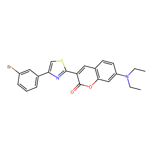 3-[4-(3-bromophenyl)-1,3-thiazol-2-yl]-7-(diethylamino)-2H-chromen-2-one structure