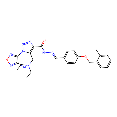 (E)-1-(4-amino-1,2,5-oxadiazol-3-yl)-5-((diethylamino)methyl)-N'-(4-((2-methylbenzyl)oxy)benzylidene)-1H-1,2,3-triazole-4-carbohydrazide structure