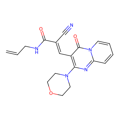 (E)-N-allyl-2-cyano-3-(2-morpholino-4-oxo-4H-pyrido[1,2-a]pyrimidin-3-yl)acrylamide structure
