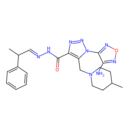 C21H27N9O2 structure