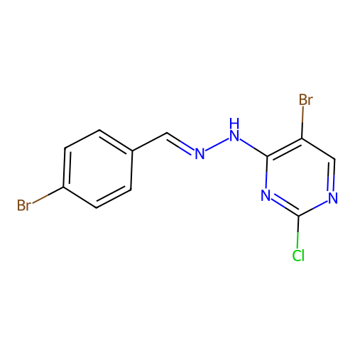 5-bromo-4-[(2E)-2-(4-bromobenzylidene)hydrazinyl]-2-chloropyrimidine structure