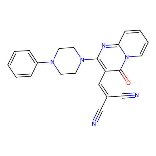 {[4-oxo-2-(4-phenylpiperazin-1-yl)-4H-pyrido[1,2-a]pyrimidin-3-yl]methylidene}propanedinitrile structure