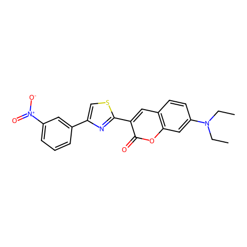 7-(diethylamino)-3-(4-(3-nitrophenyl)thiazol-2-yl)-2H-chromen-2-one structure