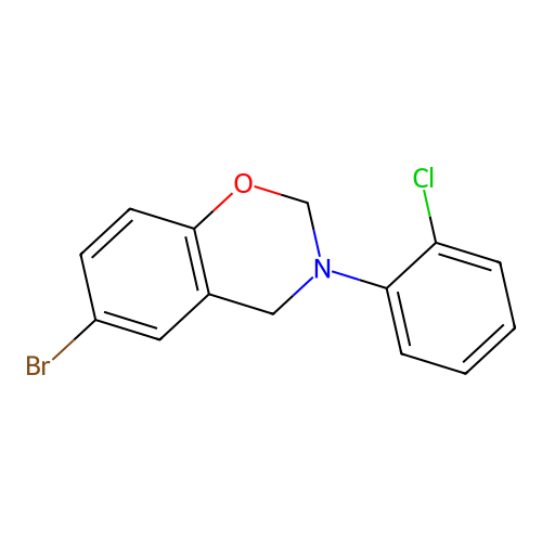 6-bromo-3-(2-chlorophenyl)-3,4-dihydro-2H-1,3-benzoxazine structure