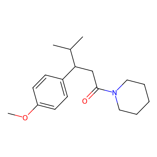 3-(4-Methoxyphenyl)-4-methyl-1-(piperidin-1-yl)pentan-1-one structure