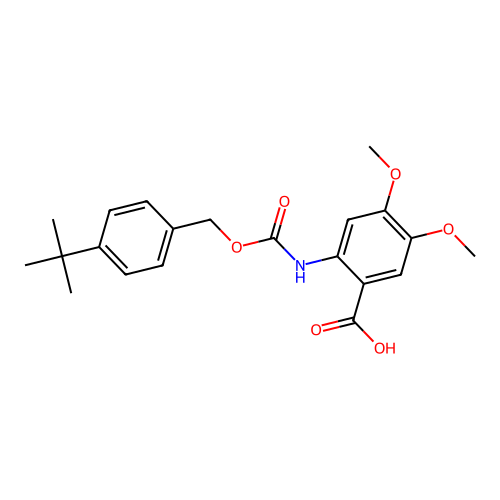 2-({[(4-Tert-butylbenzyl)oxy]carbonyl}amino)-4,5-dimethoxybenzoic acid structure