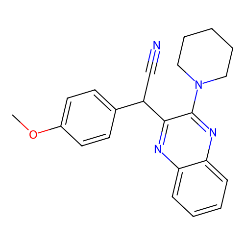 (4-Methoxyphenyl)[3-(piperidin-1-yl)quinoxalin-2-yl]acetonitrile structure