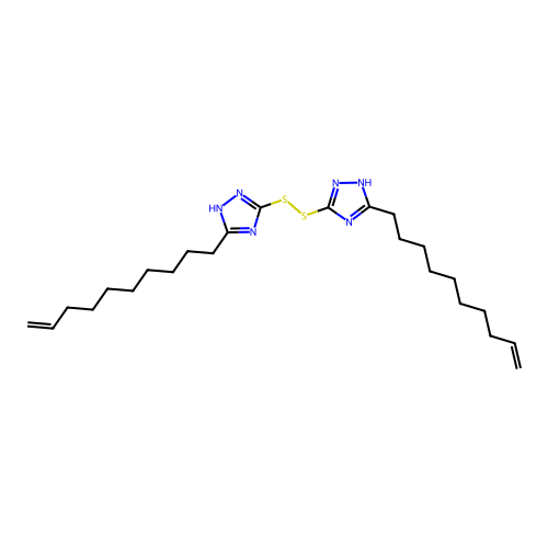 3,3'-disulfanediylbis[5-(dec-9-en-1-yl)-4H-1,2,4-triazole] structure