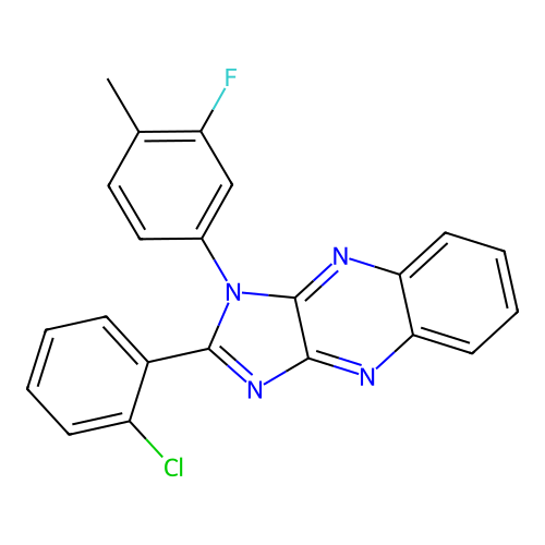 2-(2-chlorophenyl)-1-(3-fluoro-4-methylphenyl)-1H-imidazo[4,5-b]quinoxaline structure