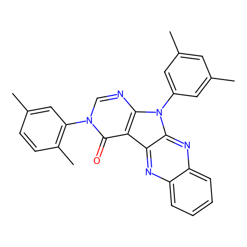 3-(2,5-dimethylphenyl)-11-(3,5-dimethylphenyl)-3,11-dihydro-4H-pyrimido[5',4':4,5]pyrrolo[2,3-b]quinoxalin-4-one structure