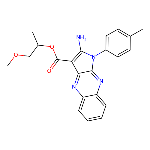 1-methoxypropan-2-yl 2-amino-1-(4-methylphenyl)-1H-pyrrolo[2,3-b]quinoxaline-3-carboxylate structure