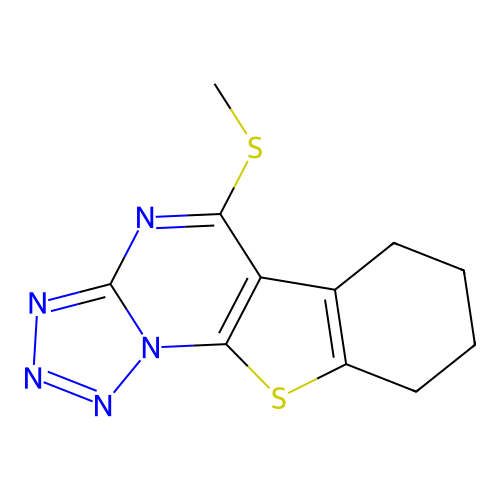 5-(methylsulfanyl)-6,7,8,9-tetrahydro[1]benzothieno[3,2-e]tetrazolo[1,5-a]pyrimidine structure