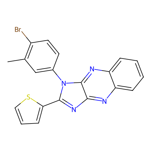 1-(4-bromo-3-methylphenyl)-2-(thiophen-2-yl)-1H-imidazo[4,5-b]quinoxaline structure