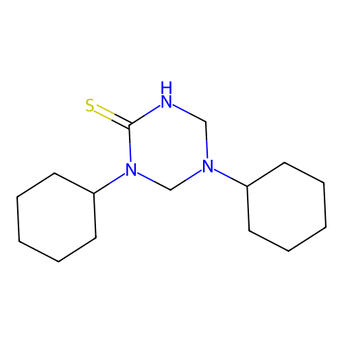 1,5-Dicyclohexyl-1,3,5-triazinane-2-thione structure