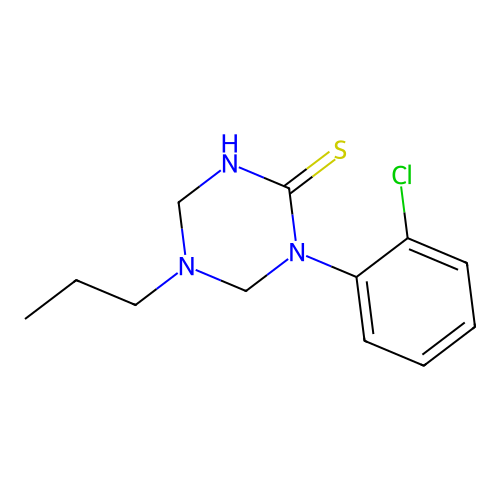 1-(2-Chlorophenyl)-5-propyl-1,3,5-triazinane-2-thione structure