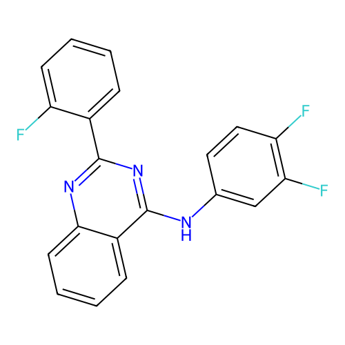 N-(3,4-difluorophenyl)-2-(2-fluorophenyl)quinazolin-4-amine structure