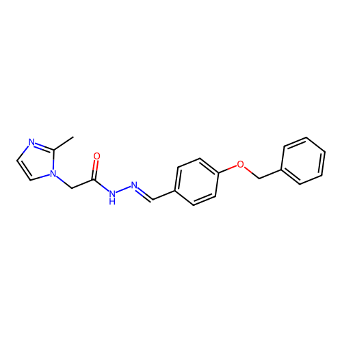 N'-(4-(benzyloxy)benzylidene)-2-(2-methyl-1H-imidazol-1-yl)acetohydrazide structure