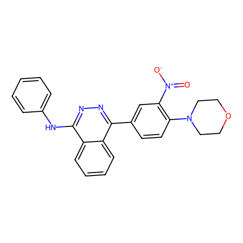4-[4-(morpholin-4-yl)-3-nitrophenyl]-N-phenylphthalazin-1-amine structure