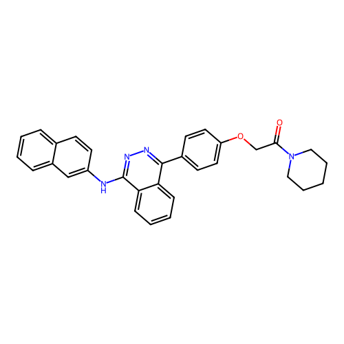 N-(2-naphthyl)-4-{4-[2-oxo-2-(1-piperidinyl)ethoxy]phenyl}-1-phthalazinamine structure