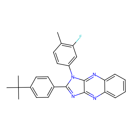 2-(4-tert-butylphenyl)-1-(3-fluoro-4-methylphenyl)-1H-imidazo[4,5-b]quinoxaline structure