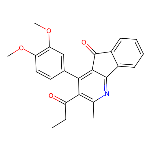 4-(3,4-dimethoxyphenyl)-2-methyl-3-propanoyl-5H-indeno[1,2-b]pyridin-5-one structure