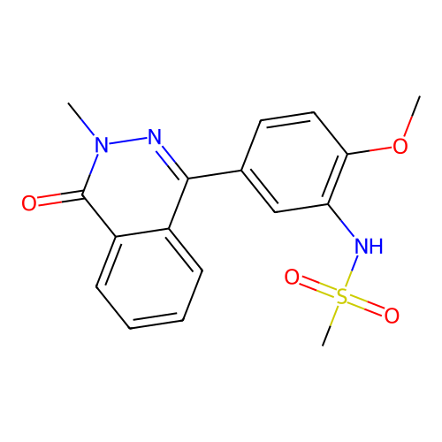 N-[2-methoxy-5-(3-methyl-4-oxophthalazin-1-yl)phenyl]methanesulfonamide structure