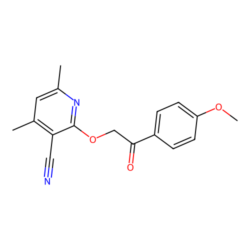 2-[2-(4-Methoxyphenyl)-2-oxoethoxy]-4,6-dimethylpyridine-3-carbonitrile structure