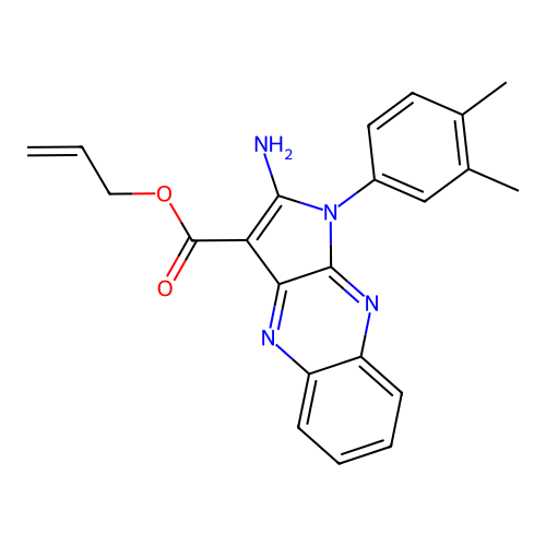 allyl 2-amino-1-(3,4-dimethylphenyl)-1H-pyrrolo[2,3-b]quinoxaline-3-carboxylate structure