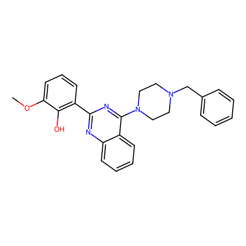 2-(4-(4-Benzylpiperazin-1-yl)quinazolin-2-yl)-6-methoxyphenol structure