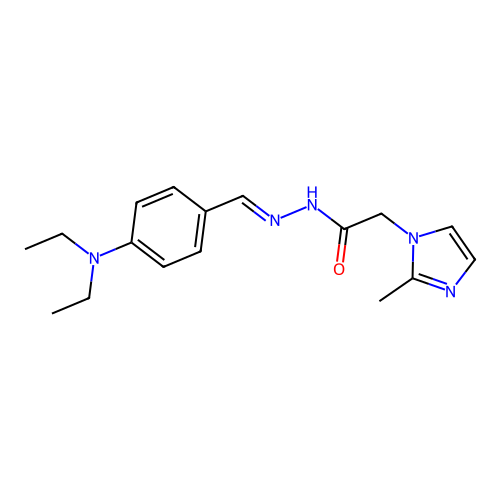 N'-(4-(diethylamino)benzylidene)-2-(2-methyl-1H-imidazol-1-yl)acetohydrazide structure
