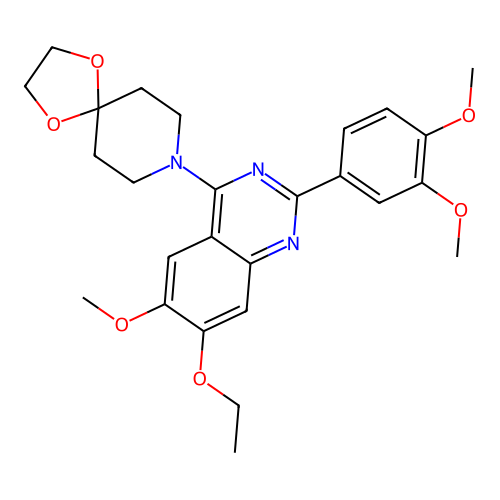 2-(3,4-dimethoxyphenyl)-4-(1,4-dioxa-8-azaspiro[4.5]dec-8-yl)-7-ethoxy-6-methoxyquinazoline structure
