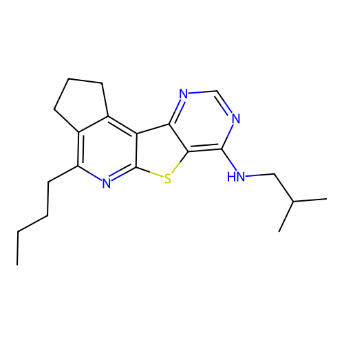4-butyl-N-isobutyl-2,3-dihydro-1H-cyclopenta[4',5']pyrido[3',2':4,5]thieno[3,2-d]pyrimidin-7-amine structure