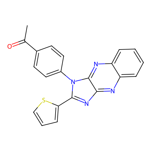 1-(4-(2-(thiophen-2-yl)-1H-imidazo[4,5-b]quinoxalin-1-yl)phenyl)ethanone structure