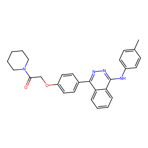 1-(piperidin-1-yl)-2-(4-(4-(p-tolylamino)phthalazin-1-yl)phenoxy)ethanone structure
