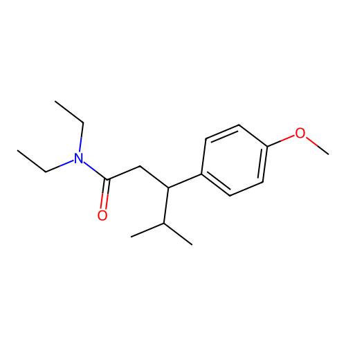 N,N-diethyl-3-(4-methoxyphenyl)-4-methylpentanamide structure