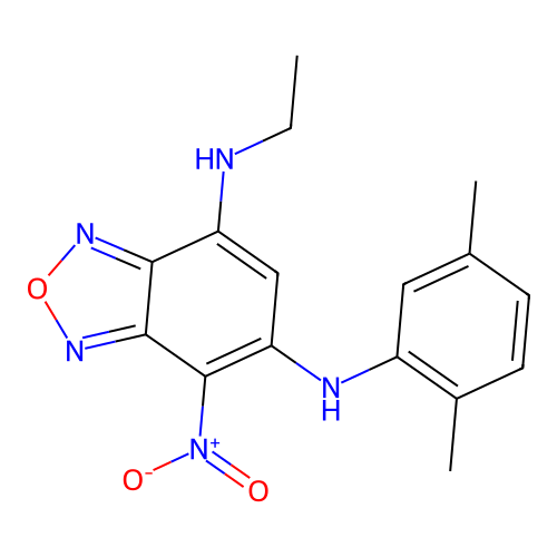 N~6~-(2,5-dimethylphenyl)-N~4~-ethyl-7-nitro-2,1,3-benzoxadiazole-4,6-diamine structure