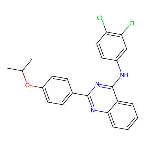 N-(3,4-dichlorophenyl)-2-[4-(propan-2-yloxy)phenyl]quinazolin-4-amine structure
