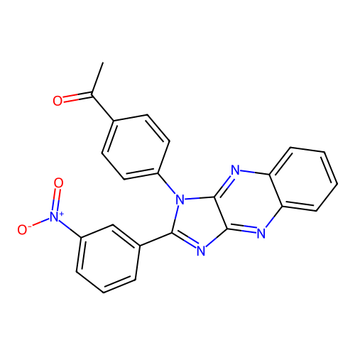 1-(4-(2-(3-nitrophenyl)-1H-imidazo[4,5-b]quinoxalin-1-yl)phenyl)ethanone structure