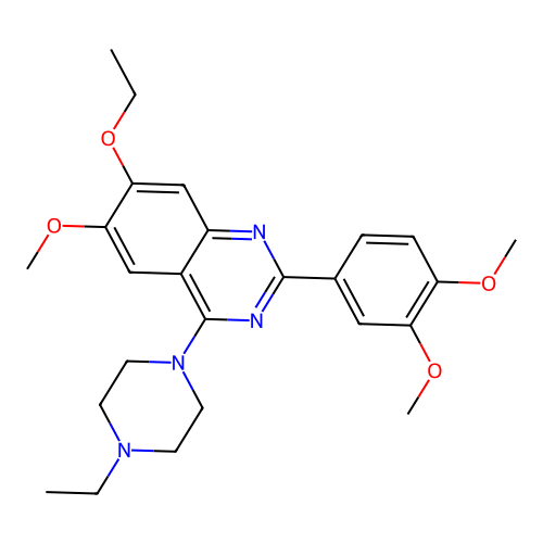 2-(3,4-Dimethoxyphenyl)-7-ethoxy-4-(4-ethylpiperazin-1-yl)-6-methoxyquinazoline structure