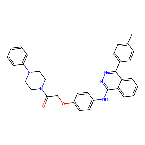2-[4-[[4-(4-methylphenyl)phthalazin-1-yl]amino]phenoxy]-1-(4-phenylpiperazin-1-yl)ethanone structure