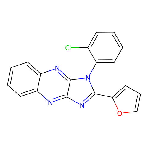 1-(2-chlorophenyl)-2-(furan-2-yl)-1H-imidazo[4,5-b]quinoxaline structure
