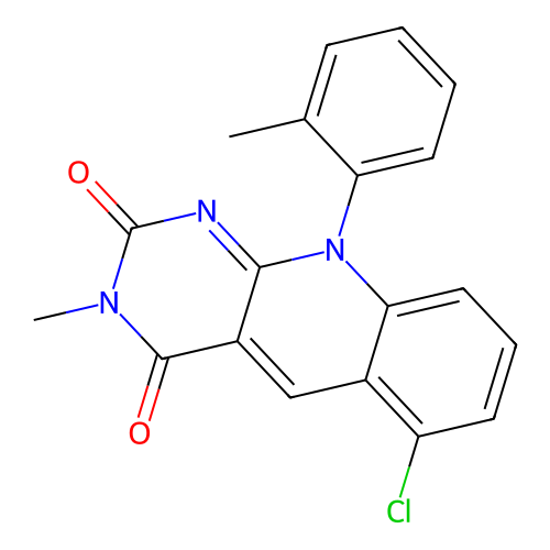 6-chloro-3-methyl-10-(2-methylphenyl)pyrimido[4,5-b]quinoline-2,4(3H,10H)-dione structure