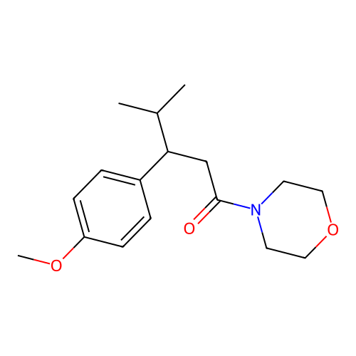 3-(4-Methoxyphenyl)-4-methyl-1-(morpholin-4-yl)pentan-1-one structure