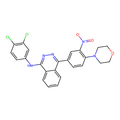 N-(3,4-dichlorophenyl)-4-[4-(morpholin-4-yl)-3-nitrophenyl]phthalazin-1-amine structure